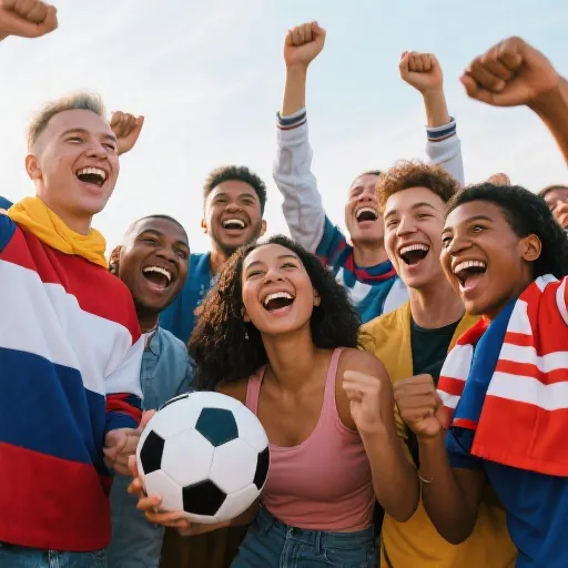 一群球迷们一起欢呼